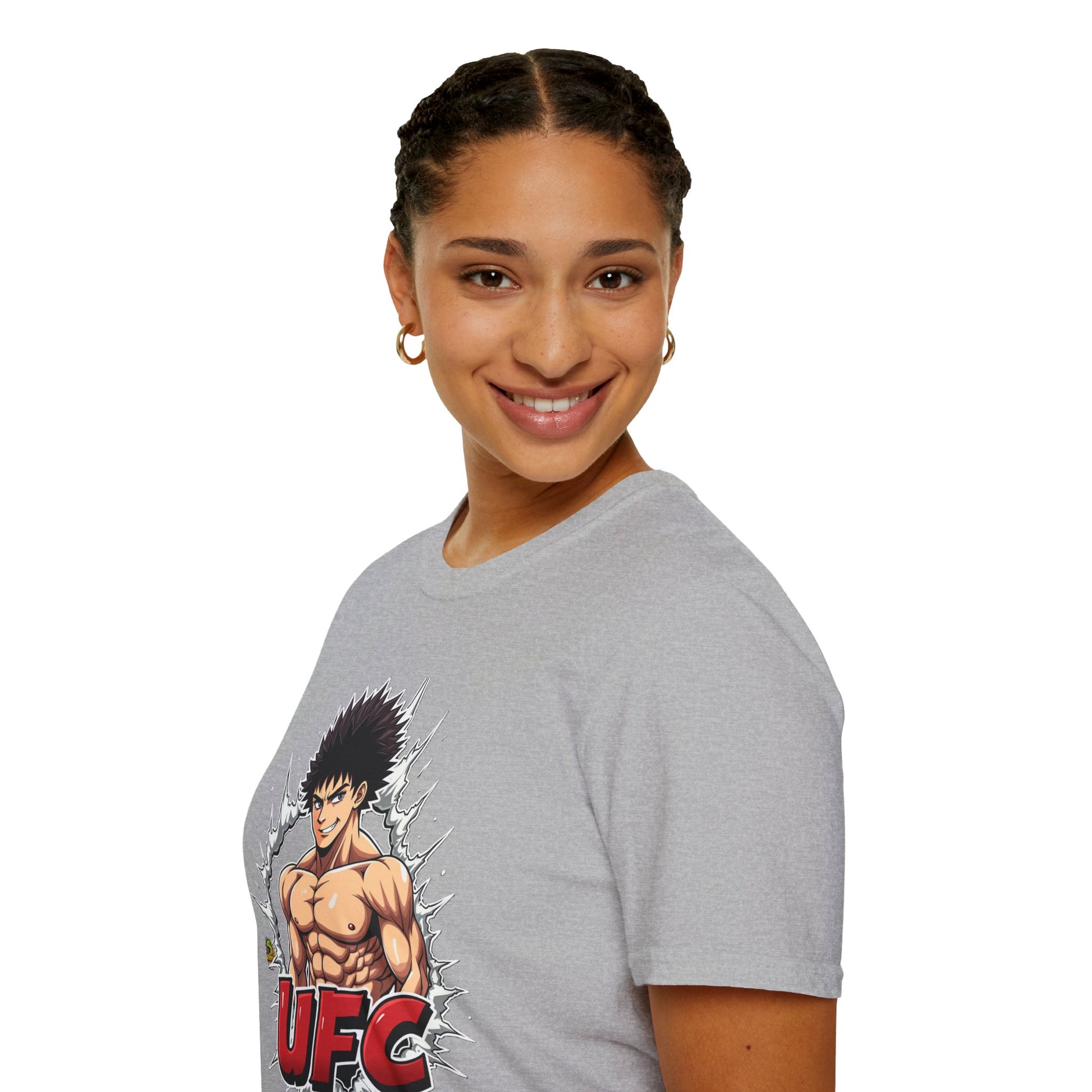 Tee - UFC T Shirt | Unleash Fierce Confidence | Motivational UFC Tee with Baki Anime Elements - custom-made. limited stock. Order yours now and stand out with this exclusive piece!