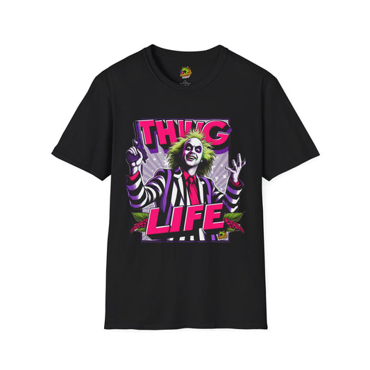 Beetlejuice Shirt | Funny Thug Life Beetlejuice Tee | Halloween Graphic T-Shirt for Men & Women - High Quality Image