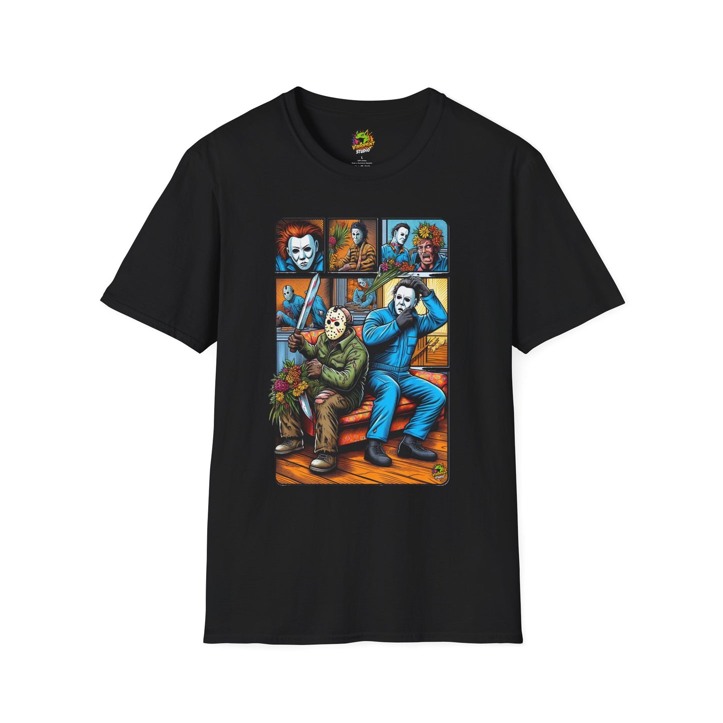 Jason Voorhees & Michael Myers Funny Shirt | Halloween Horror Tee - High Quality Image