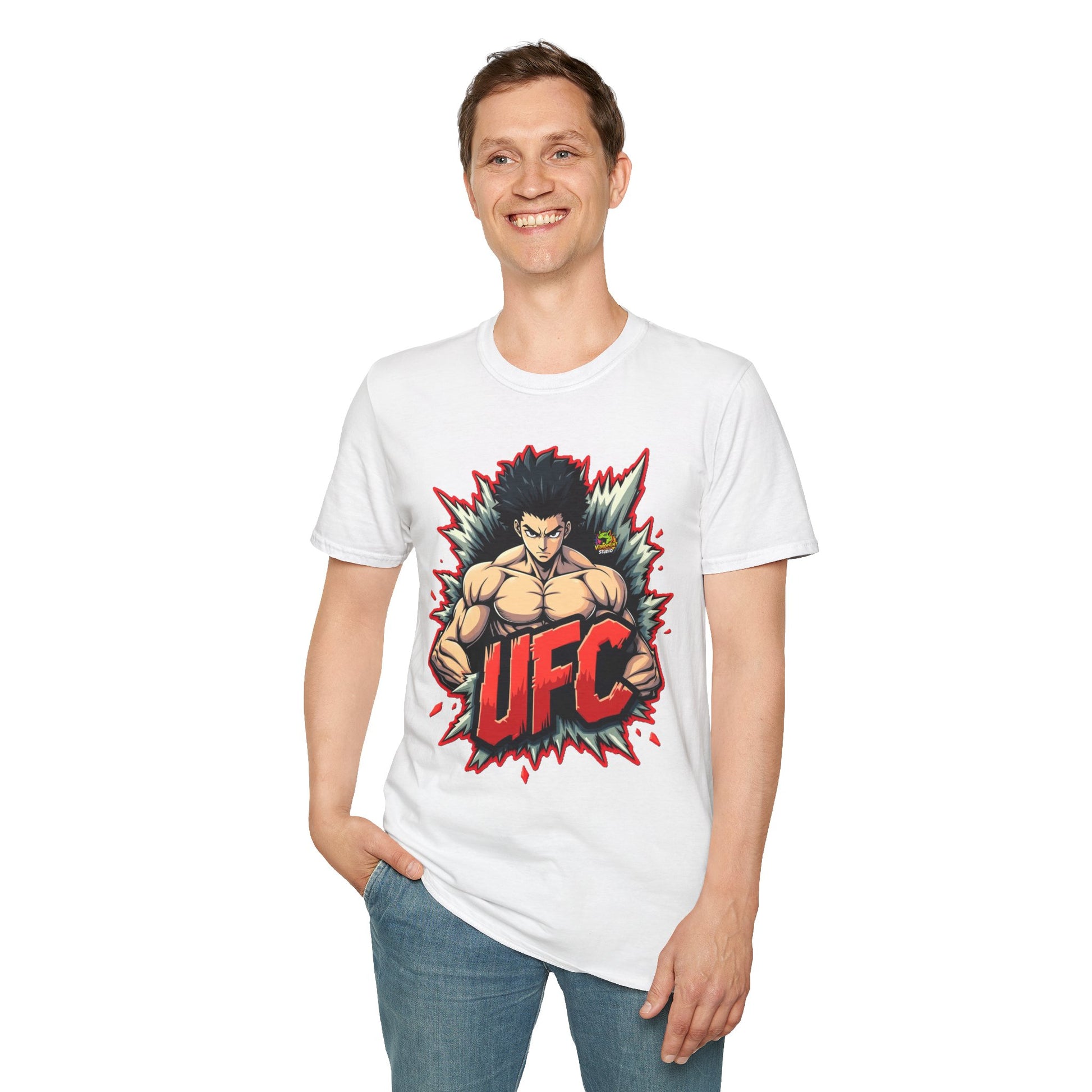 UFC - UFC T Shirt | Unleash Fierce Confidence | UFC Tee with Baki Anime Inspiration for Gym - premium material. perfect gift idea. Order yours now and stand out with this exclusive piece!