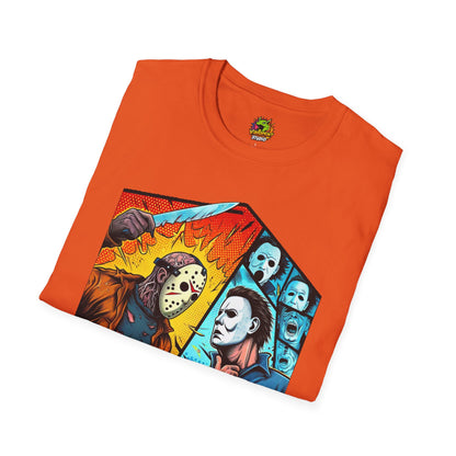 horror-themed apparel - Michael Myers Vintage Shirt | Jason & Michael Halloween Tee - exclusive artwork. spooky season t-shirt with unique flair. Order yours now and stand out with this exclusive piece!