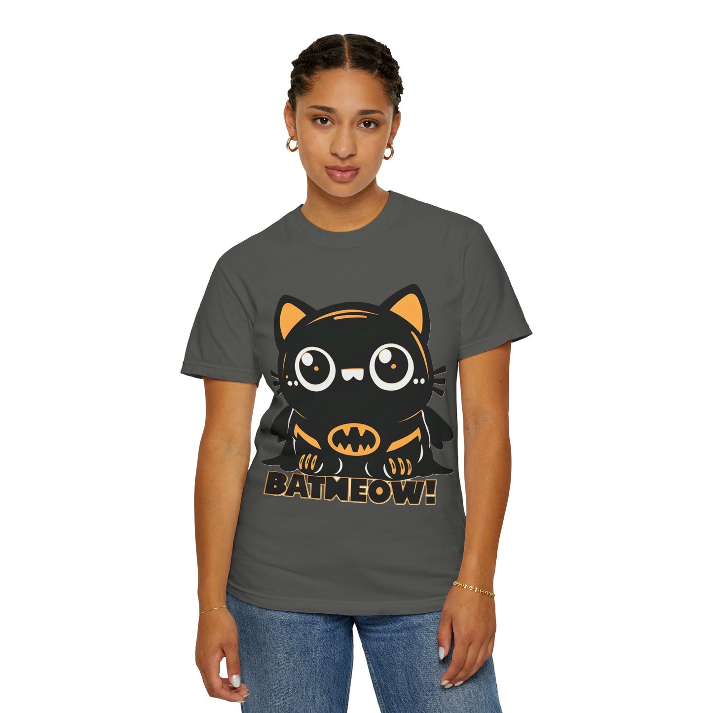 Superhero Cat T-Shirt - Cute Batman-Inspired Parody Design for Cat Lovers