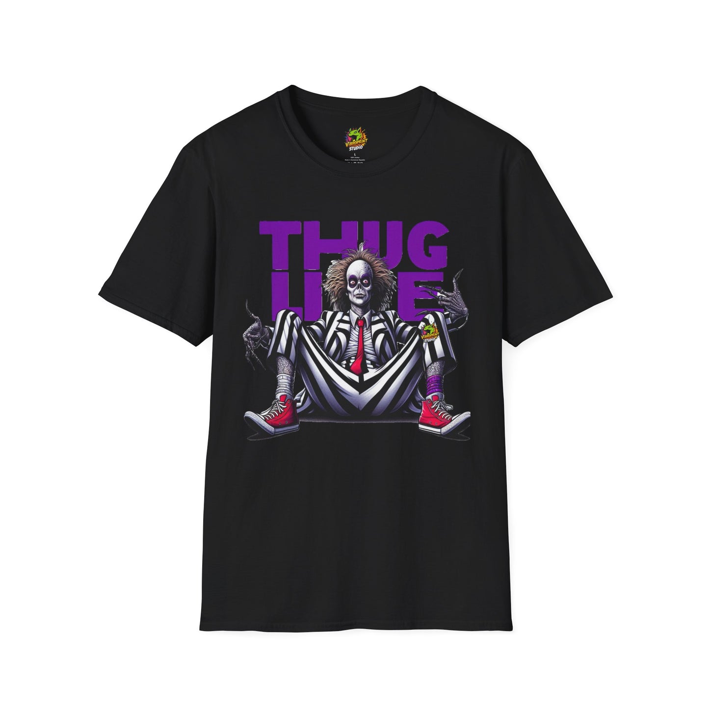 Beetlejuice Shirt | Thug Life Halloween Tee | Classic Beetlejuice Graphic T-Shirt for Fans - High Quality Image