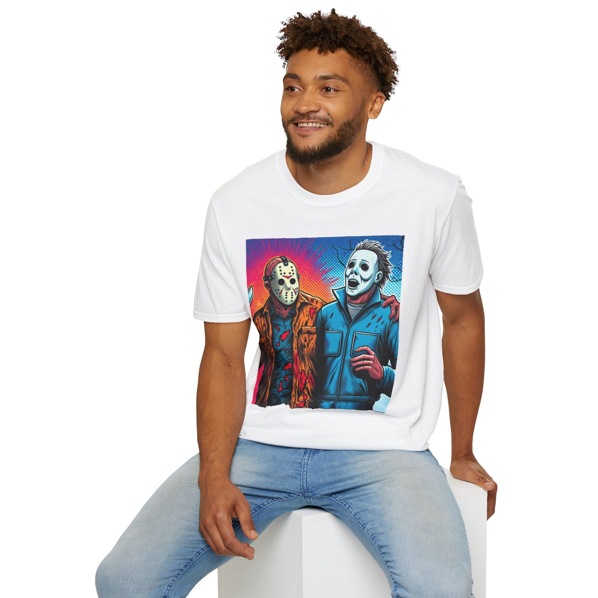 product - Jason Voorhees & Michael Myers Shirt | Funny Vintage Halloween Tee - premium material. limited stock. Order yours now and stand out with this exclusive piece!