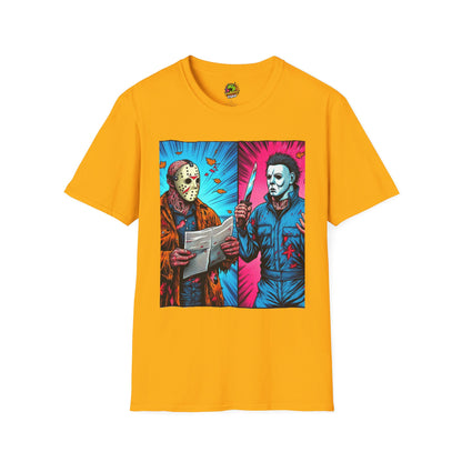 Tee - Michael Myers Vintage Tee | Jason Voorhees Funny Halloween Picnic Shirt - premium material. limited stock. Order yours now and stand out with this exclusive piece!