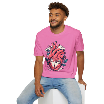 Unisex Valentine's Day T-Shirt on Model - Casual softstyle gift idea