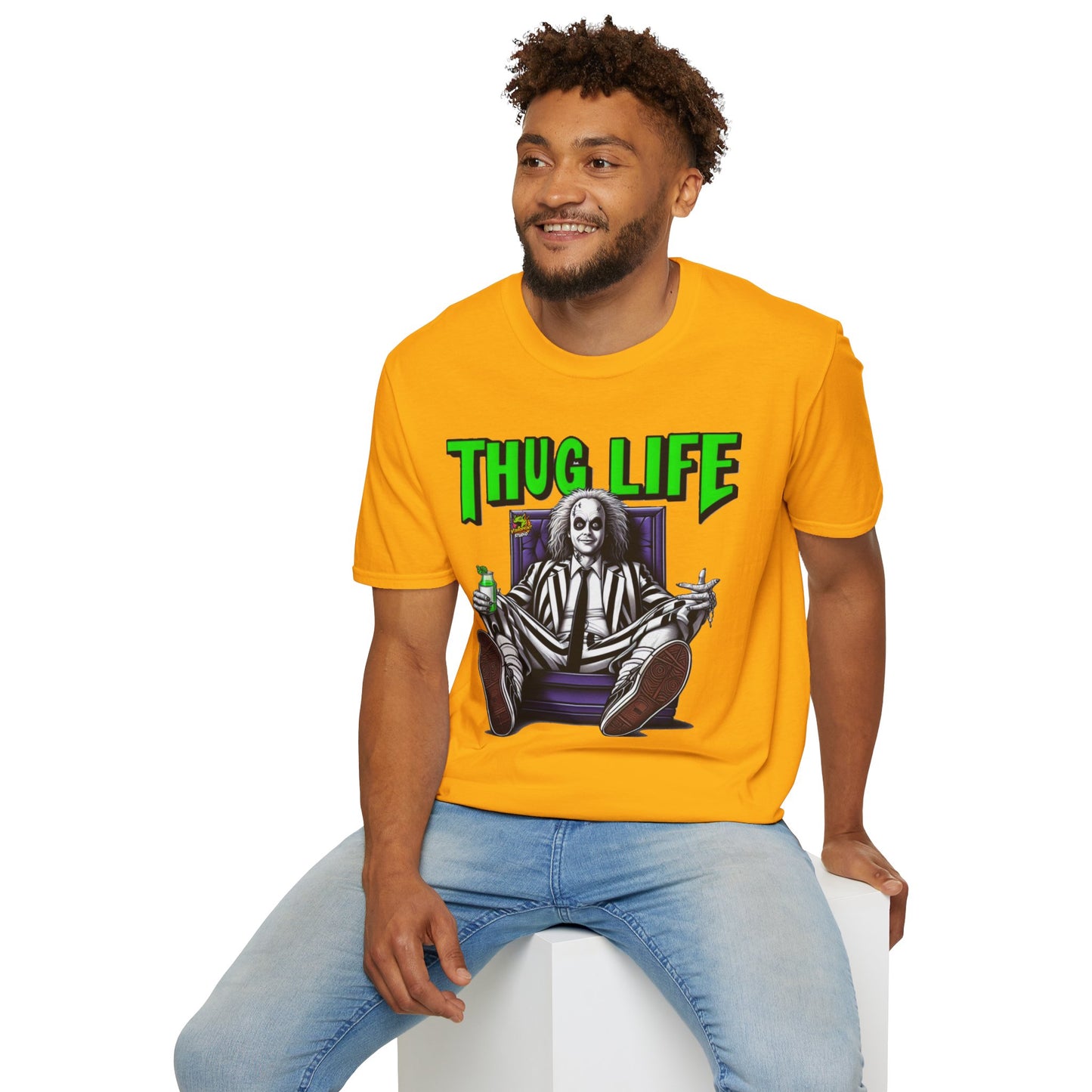 T-Shirt - Beetlejuice Shirt | Thug Life Halloween T-Shirt | Creepy Beetlejuice Graphic Tee - premium material. limited stock. Order yours now and stand out with this exclusive piece!