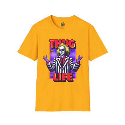 | - Beetlejuice Shirt | Halloween Thug Life Tee | Classic Beetlejuice Graphic T-Shirt - custom-made. limited stock. Order yours now and stand out with this exclusive piece!