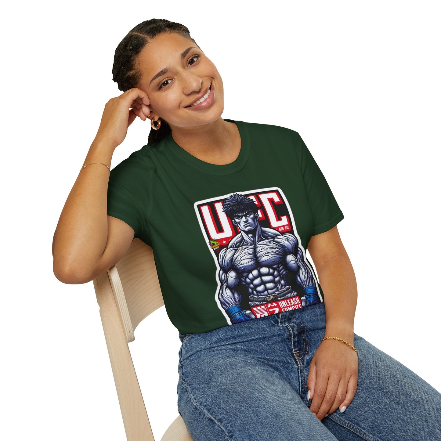 UFC T Shirt | Unleash Fierce Confidence | Motivational UFC Tee with Baki Anime Strength