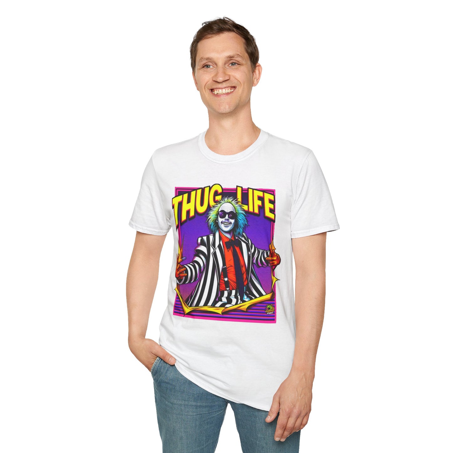 T-Shirt - Beetlejuice Shirt | Thug Life Halloween T-Shirt | Creepy Beetlejuice Graphic Tee - custom-made. perfect gift idea. Order yours now and stand out with this exclusive piece!