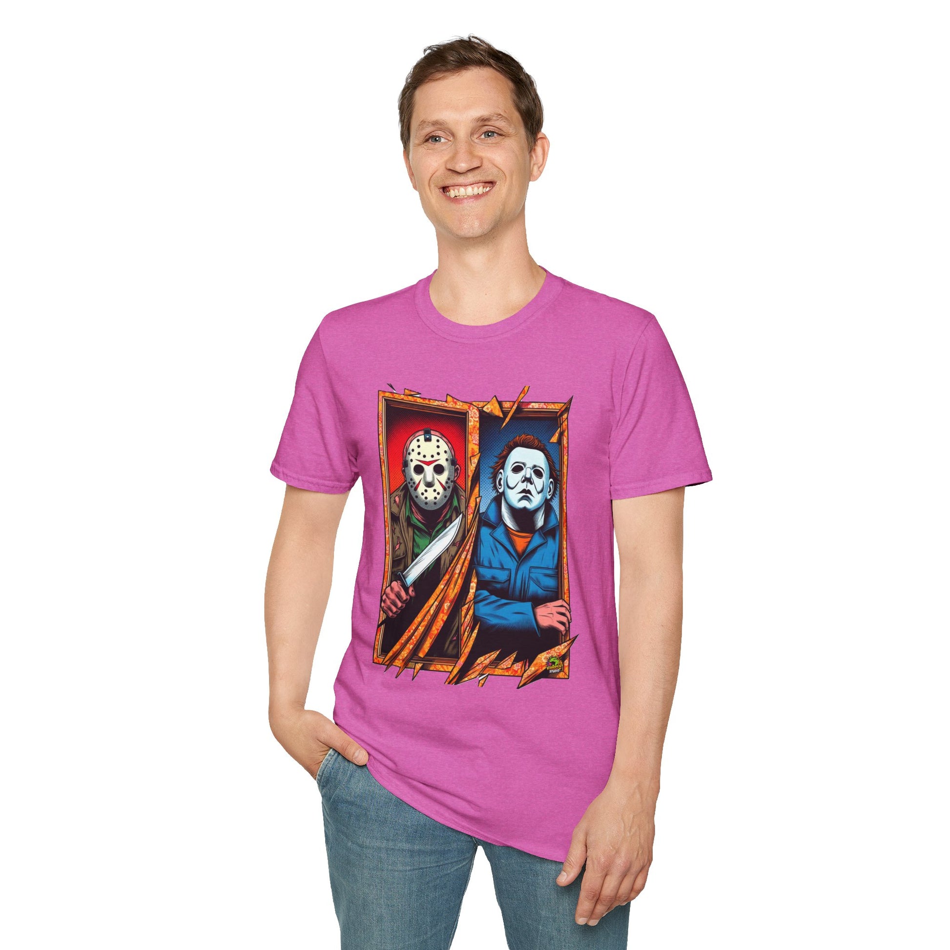 product - Michael Myers Vintage Tee | Jason Voorhees Funny Picnic Scene - custom-made. perfect gift idea. Order yours now and stand out with this exclusive piece!