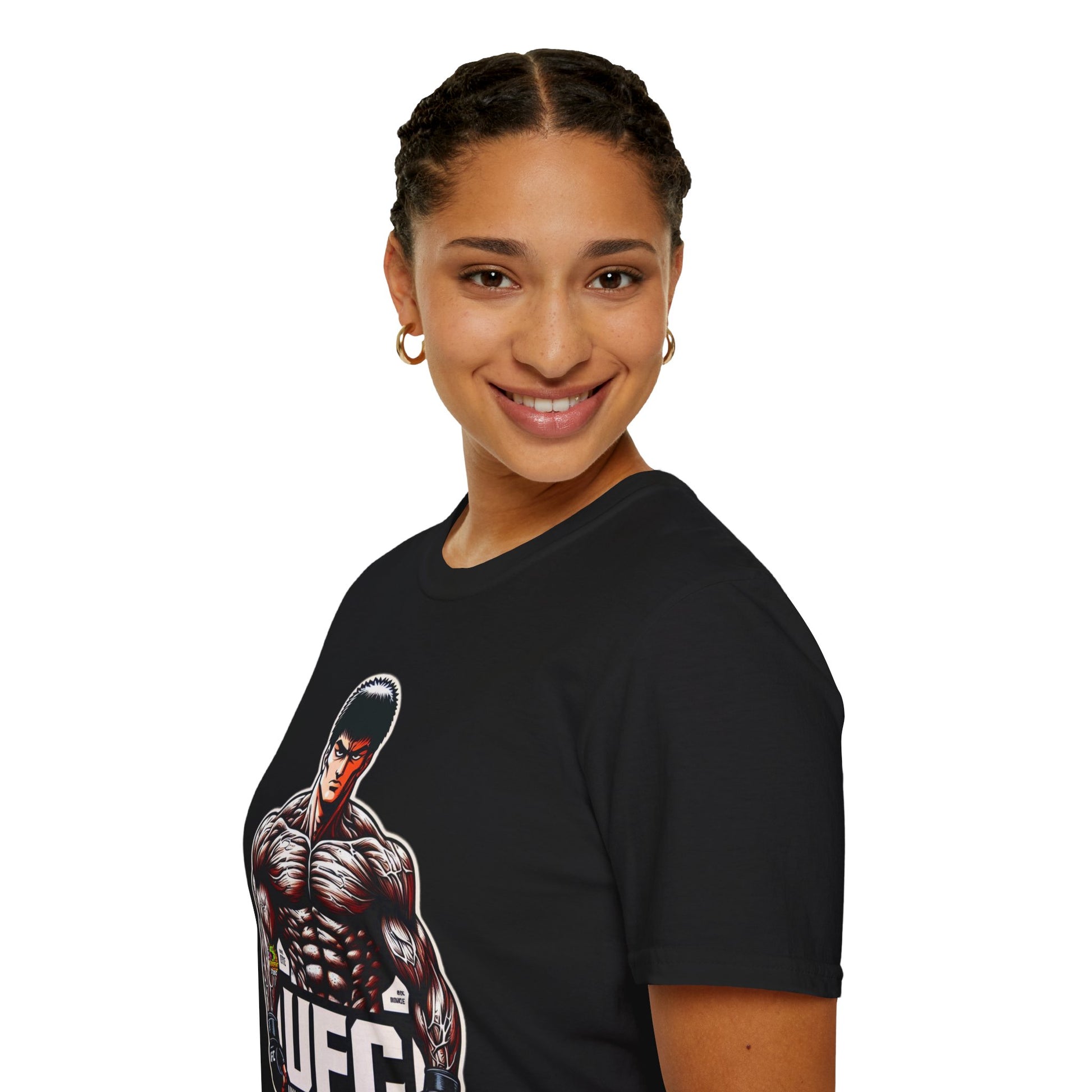 | - UFC T Shirt | Unleash Fierce Confidence | UFC Tee with Baki Anime Inspiration for Athletes - premium material. limited stock. Order yours now and stand out with this exclusive piece!