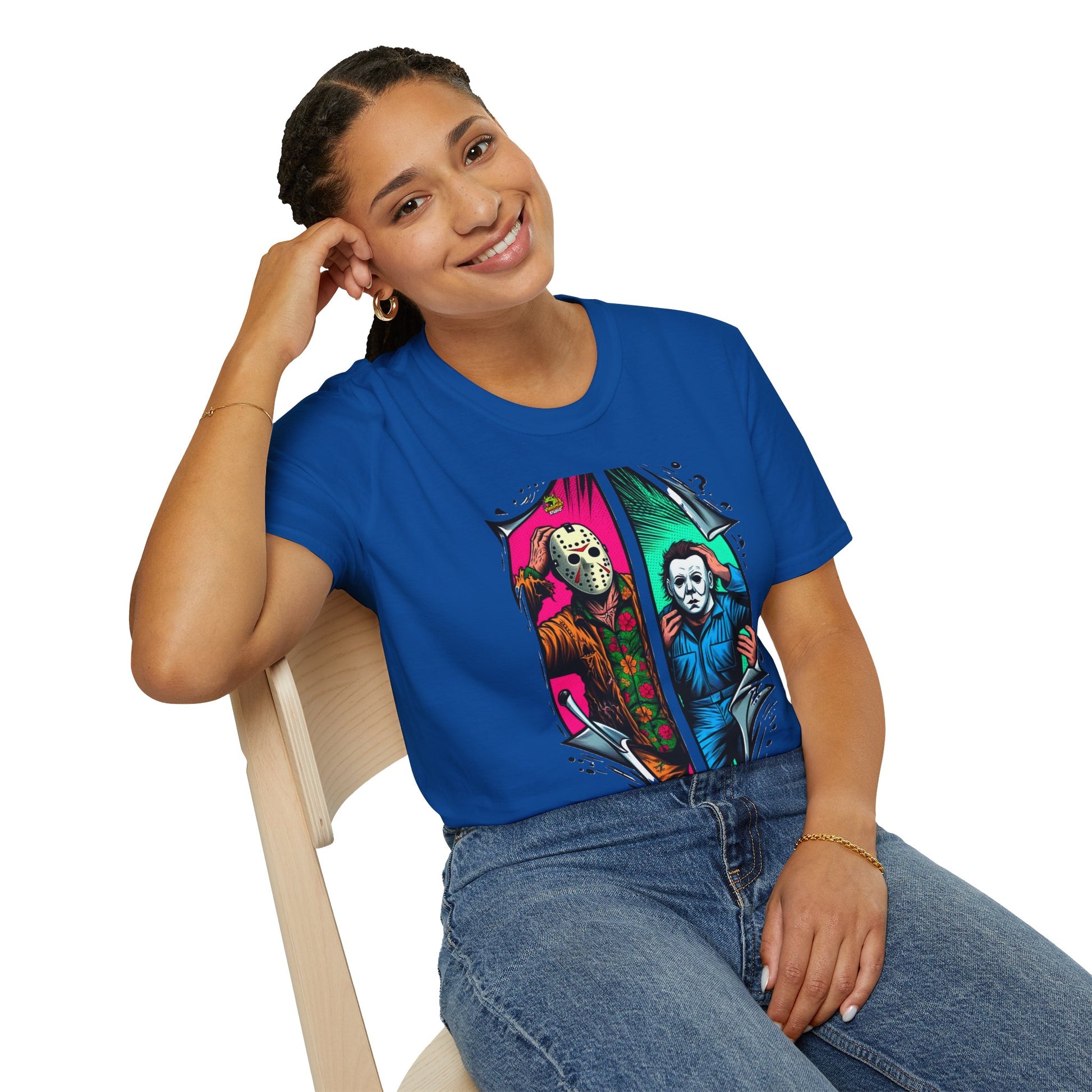 Shirt - Michael Myers Vintage Shirt | Jason Voorhees Funny Picnic Scene Tee - premium material. limited stock. Order yours now and stand out with this exclusive piece!