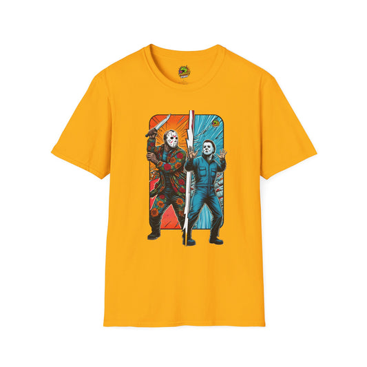 Jason Voorhees & Michael Myers Funny Horror Tee | Halloween Shirt - High Quality Image