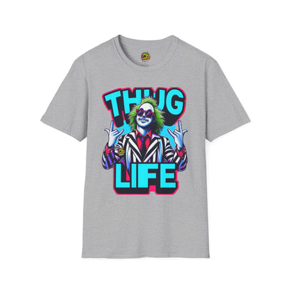 Thug - Beetlejuice Shirt | Thug Life Halloween Graphic Tee | Spooky Beetlejuice T-Shirt - premium material. limited stock. Order yours now and stand out with this exclusive piece!