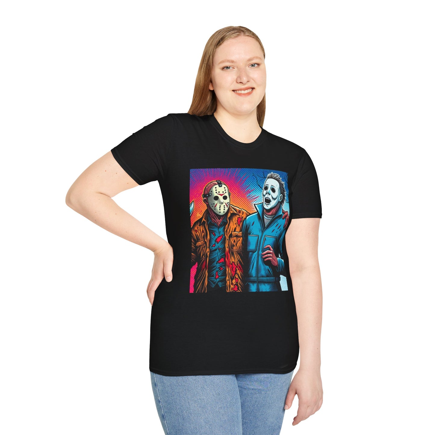 product - Jason Voorhees & Michael Myers Shirt | Funny Vintage Halloween Tee - custom-made. limited stock. Order yours now and stand out with this exclusive piece!