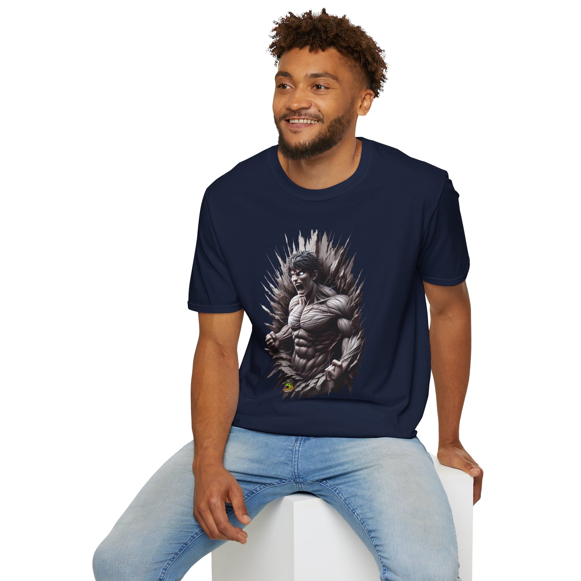 Halloween graphic tee - UFC T Shirt | Unleash Fierce Confidence | UFC Tee with Baki Anime Elements for Fitness Enthusiasts - bold design. perfect Halloween gift for fans of horror culture. Order yours now and stand out with this exclusive piece!