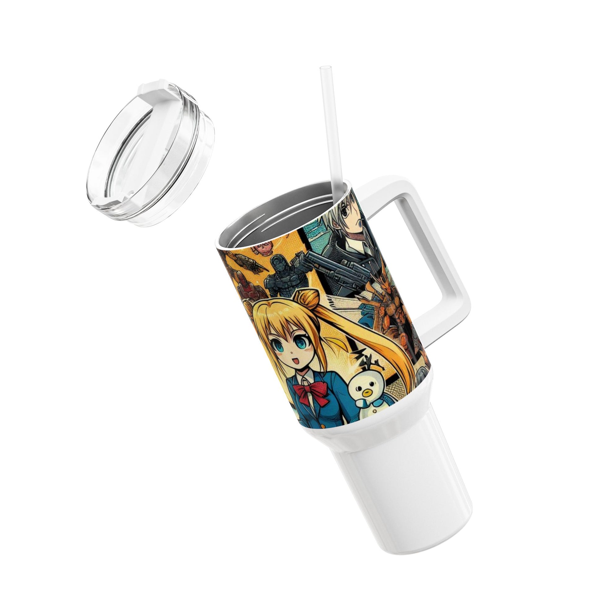 Drinkware - Stanley cup | Anime and Geek Drinkware | Colorful Cartoon Tumbler for Fans - premium material. limited stock. Order yours now and stand out with this exclusive piece!