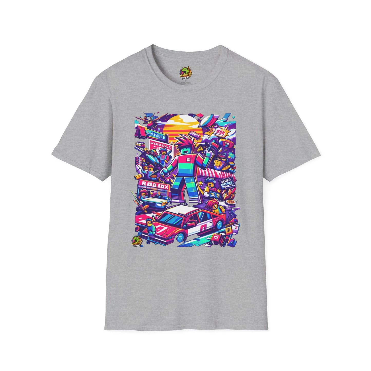 Vibrant Roblox Logo T-Shirt - Blocky Meme Print