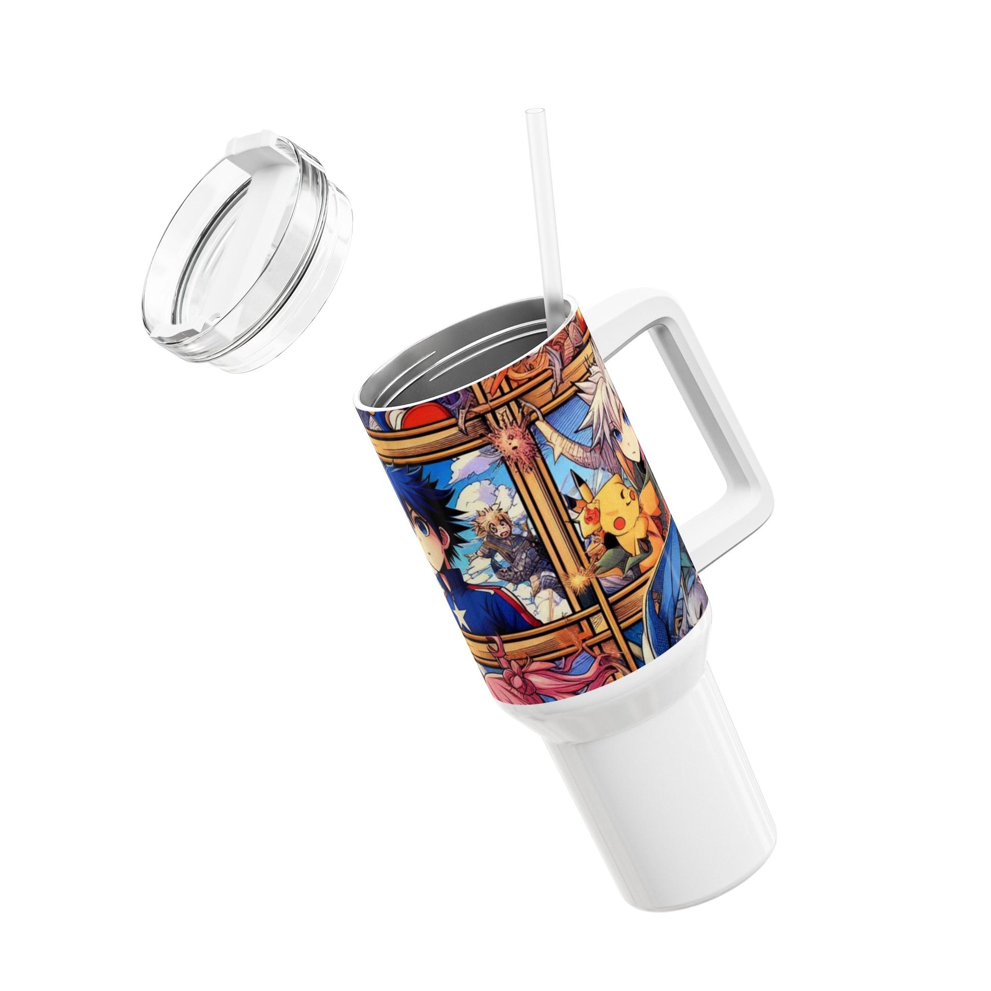 | - Stanley cup | Colorful Anime and Comics Tumbler | Geek Drinkware for Gamers - custom-made. limited stock. Order yours now and stand out with this exclusive piece!