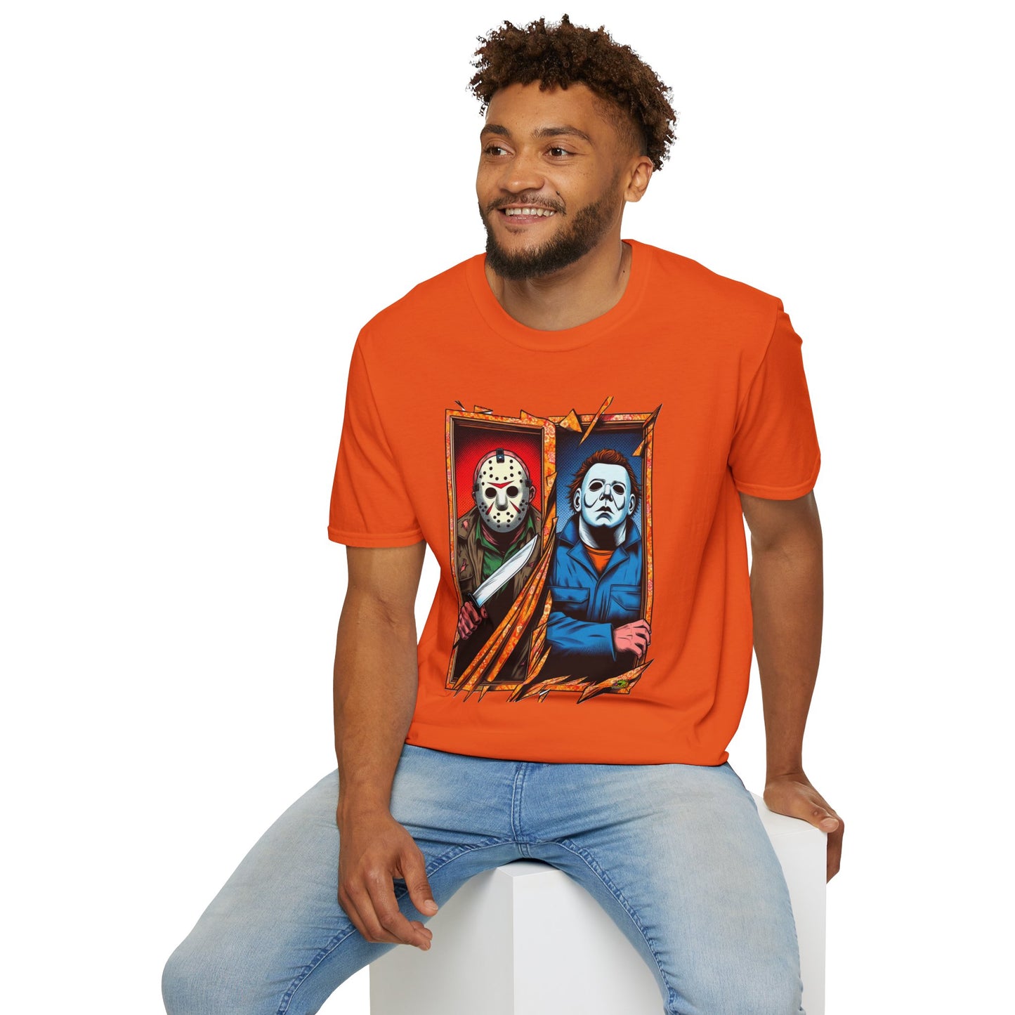 product - Michael Myers Vintage Tee | Jason Voorhees Funny Picnic Scene - custom-made. limited stock. Order yours now and stand out with this exclusive piece!