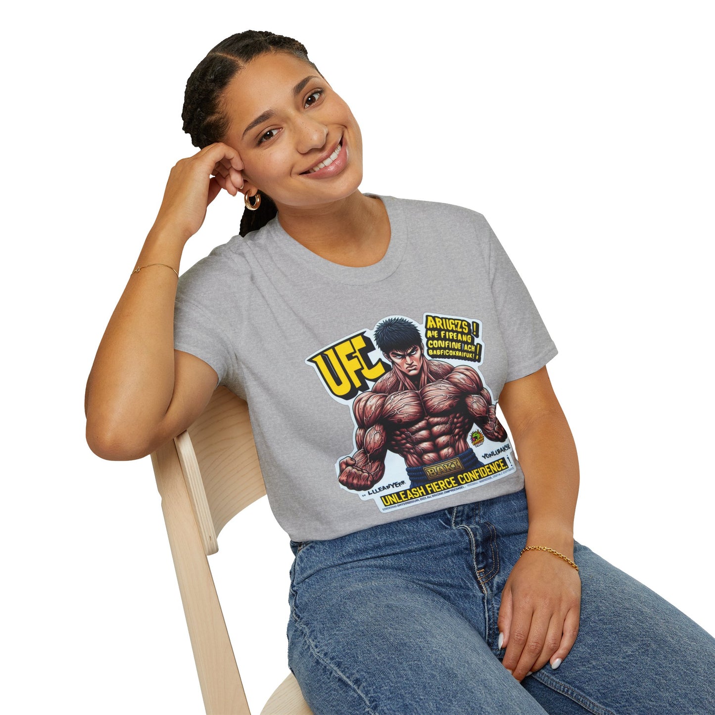 UFC T Shirt | Unleash Fierce Confidence | Motivational UFC Tee with Baki Anime Elements