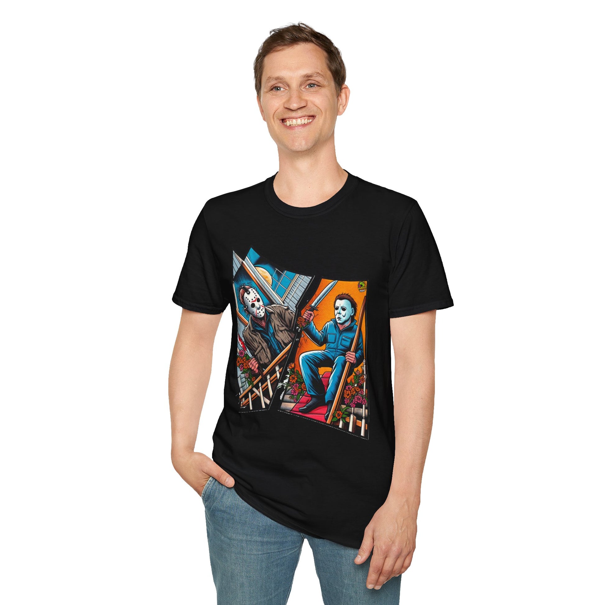 product - Michael Myers Vintage Shirt | Jason & Michael Halloween Picnic Tee - premium material. perfect gift idea. Order yours now and stand out with this exclusive piece!