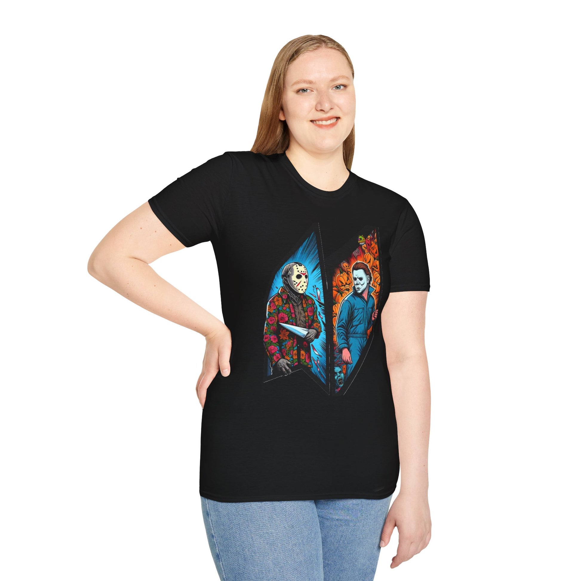 product - Jason Voorhees & Michael Myers Funny Halloween Shirt - premium material. limited stock. Order yours now and stand out with this exclusive piece!