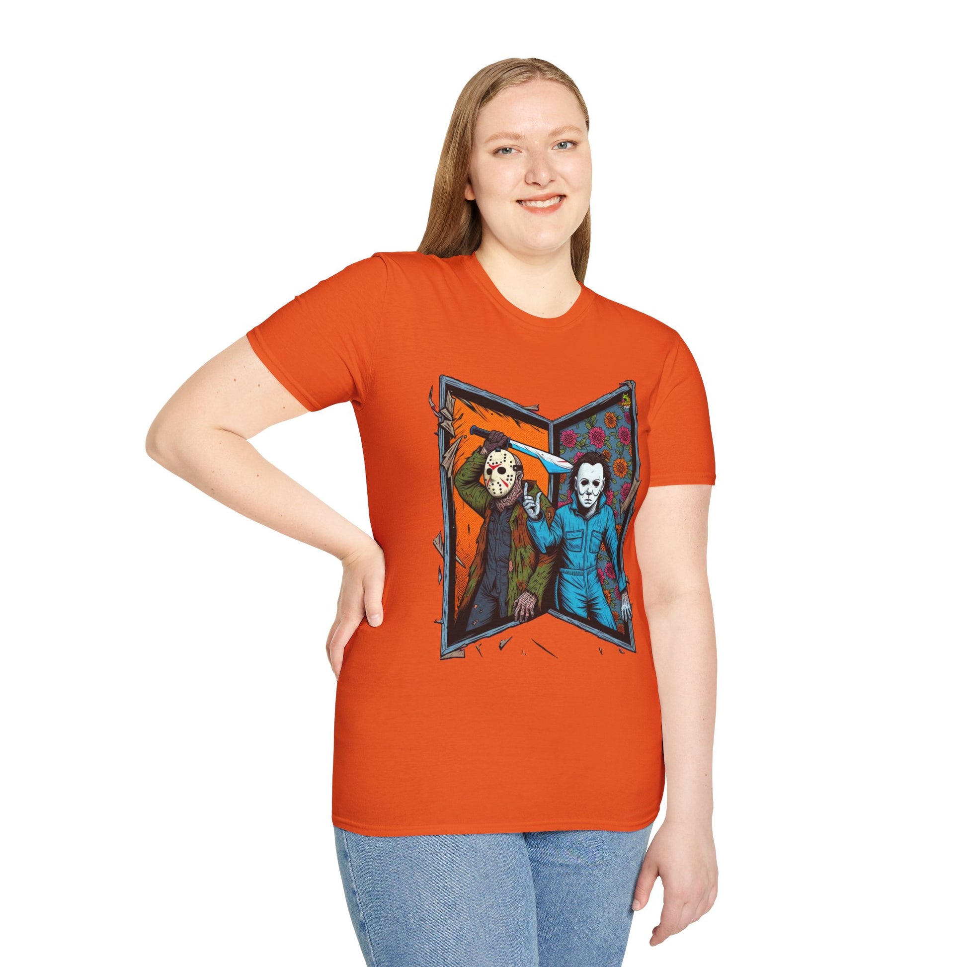 product - Jason Voorhees & Michael Myers T-Shirt | Funny Horror Tee - premium material. perfect gift idea. Order yours now and stand out with this exclusive piece!