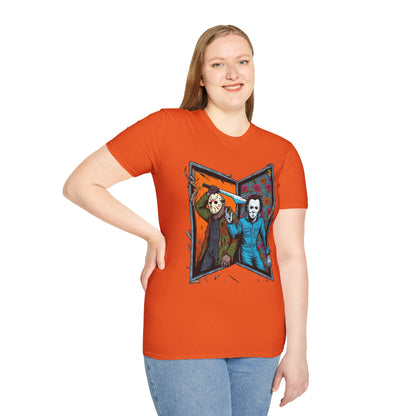 product - Jason Voorhees & Michael Myers T-Shirt | Funny Horror Tee - premium material. perfect gift idea. Order yours now and stand out with this exclusive piece!