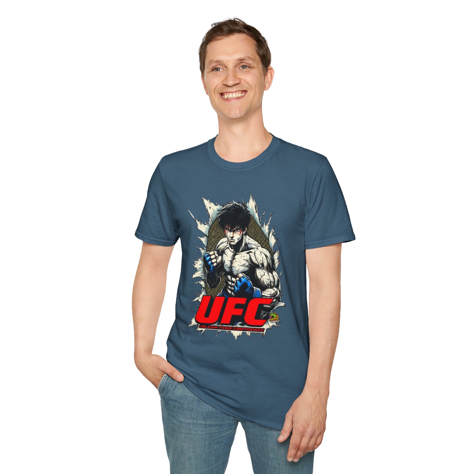 spooky season fashion - UFC T Shirt | Unleash Fierce Confidence | UFC Tee for Anime & Sport Lovers - unique graphic tee. unique graphic tee featuring iconic horror characters. Order yours now and stand out with this exclusive piece!