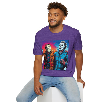 product - Jason Voorhees & Michael Myers Shirt | Funny Vintage Halloween Tee - custom-made. limited stock. Order yours now and stand out with this exclusive piece!