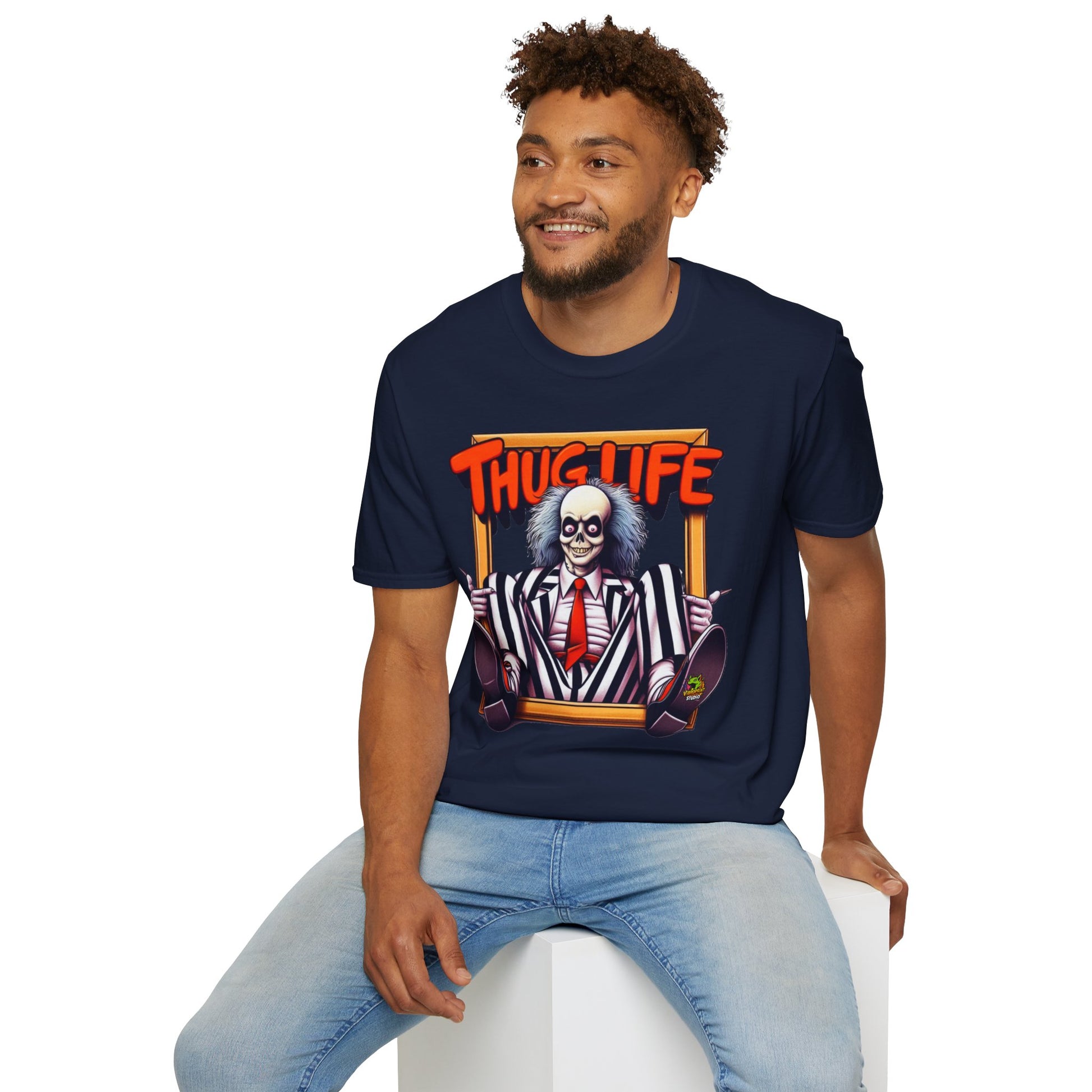 high-quality - Beetlejuice Shirt | Halloween Thug Life Tee | Classic Beetlejuice Graphic T-Shirt for Adults - premium material. limited stock. Order yours now and stand out with this exclusive piece!