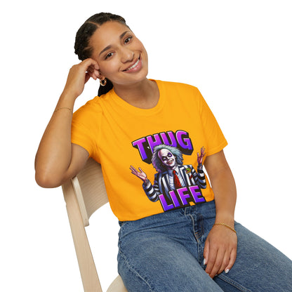 | - Beetlejuice Shirt | Thug Life Halloween Tee | Funny Beetlejuice Graphic T-Shirt - premium material. limited stock. Order yours now and stand out with this exclusive piece!