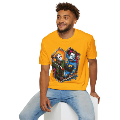 Jason & Michael Funny Halloween T-Shirt | Michael Myers Vintage Tee