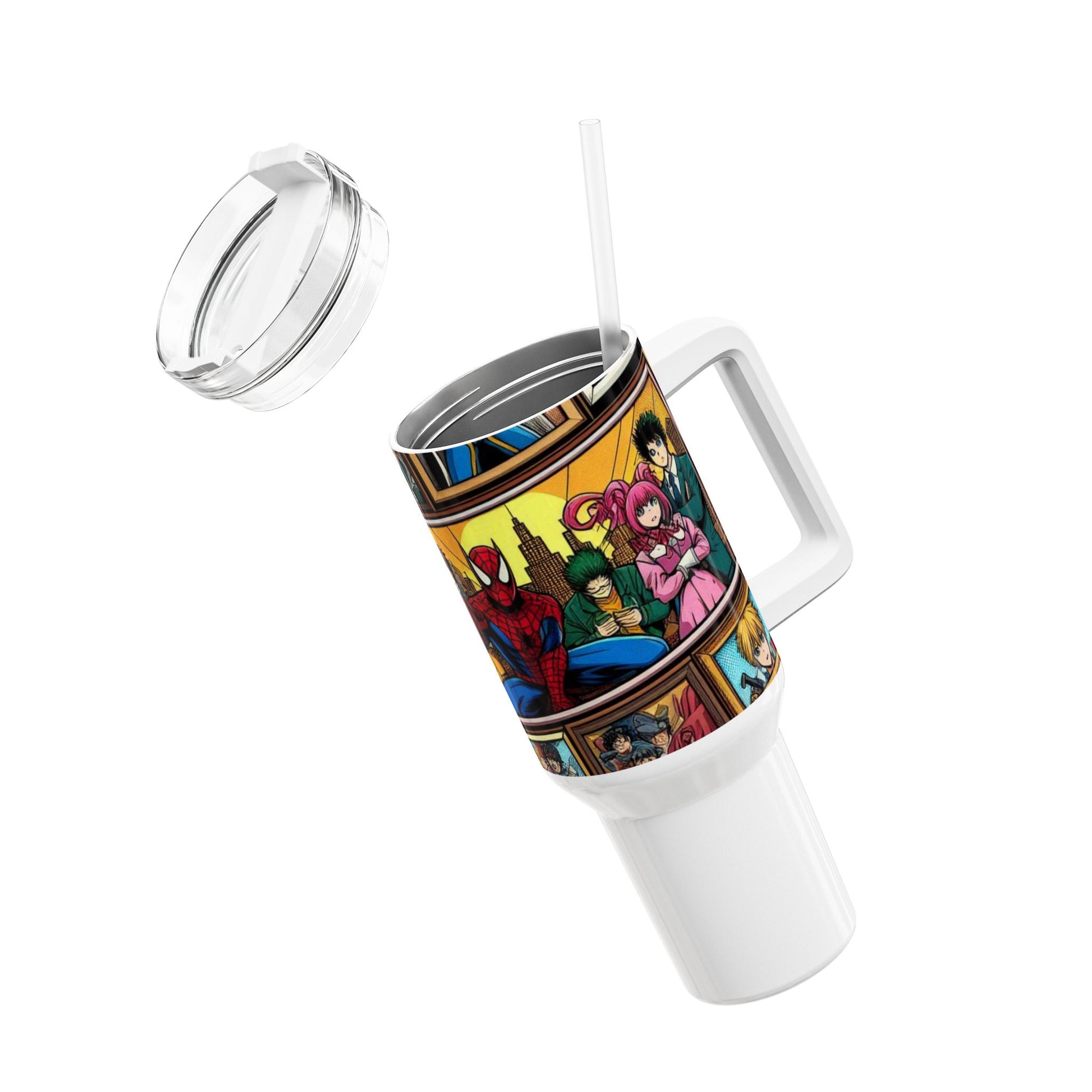 and - Stanley cup | Geek Themed Drinkware for Anime and Cartoon Fans | Colorful Tumbler - premium material. limited stock. Order yours now and stand out with this exclusive piece!