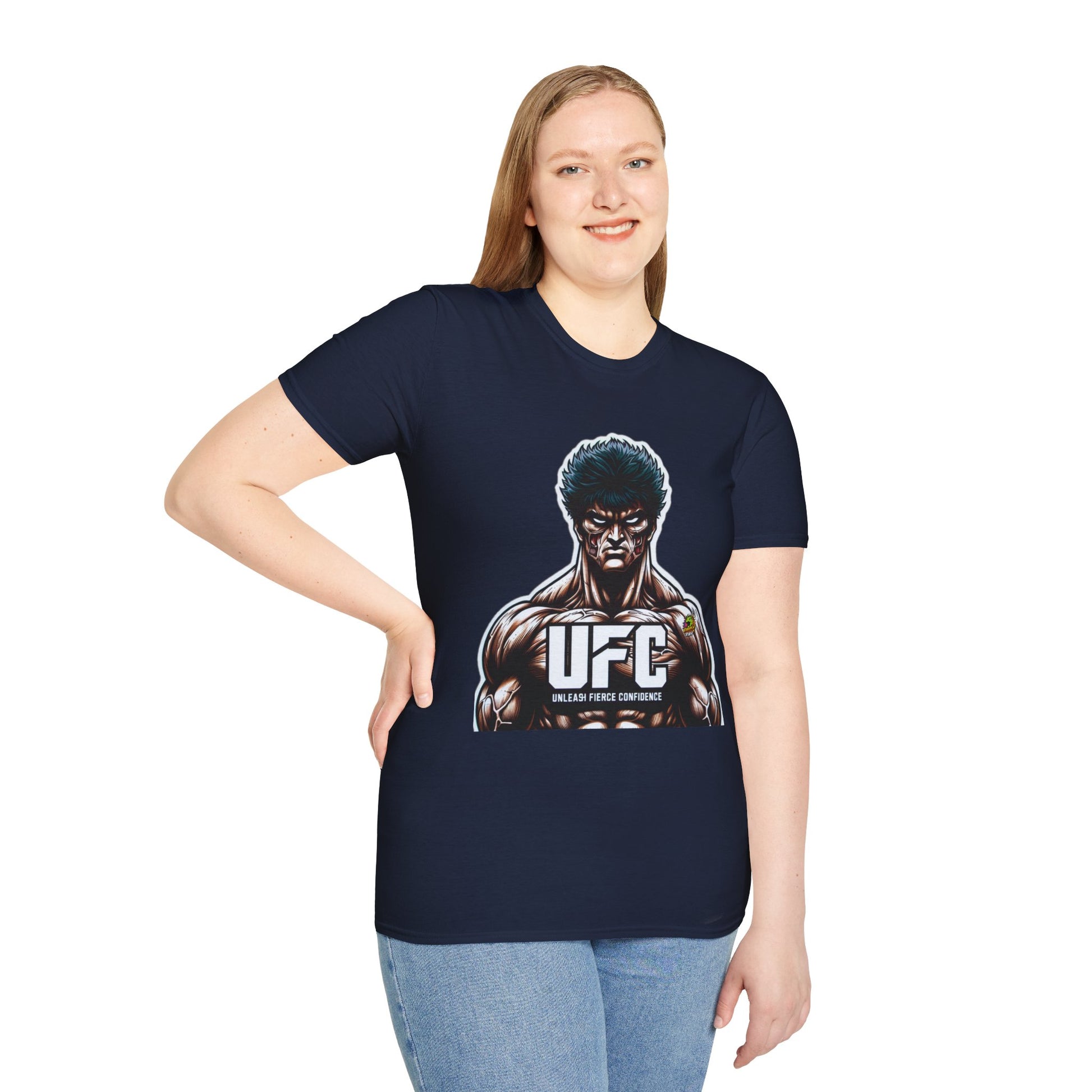 UFC - UFC T Shirt | Unleash Fierce Confidence | UFC Tee with Baki Anime Motivation for Fitness - custom-made. limited stock. Order yours now and stand out with this exclusive piece!