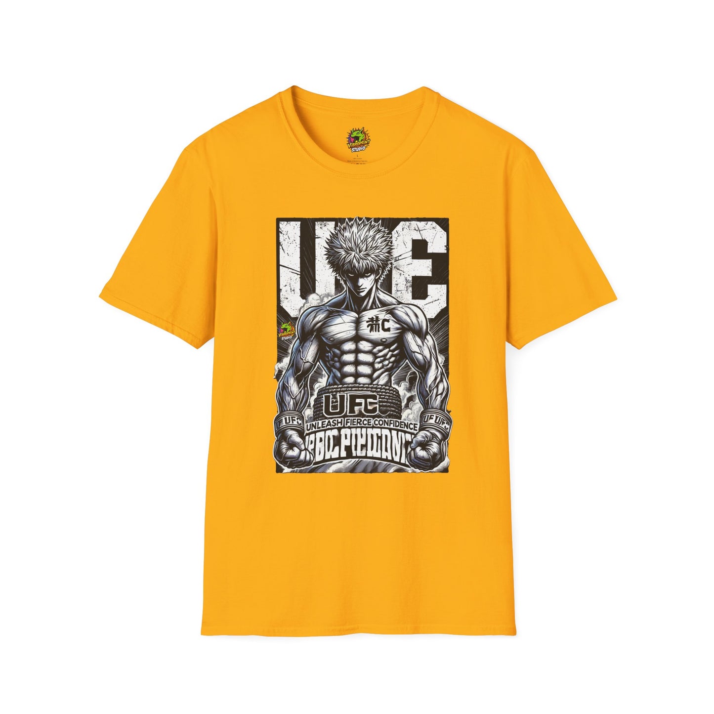 Anime - UFC T Shirt | Unleash Fierce Confidence | Motivational UFC Tee with Baki Anime T-Shirt design - custom-made. limited stock. Order yours now and stand out with this exclusive piece!