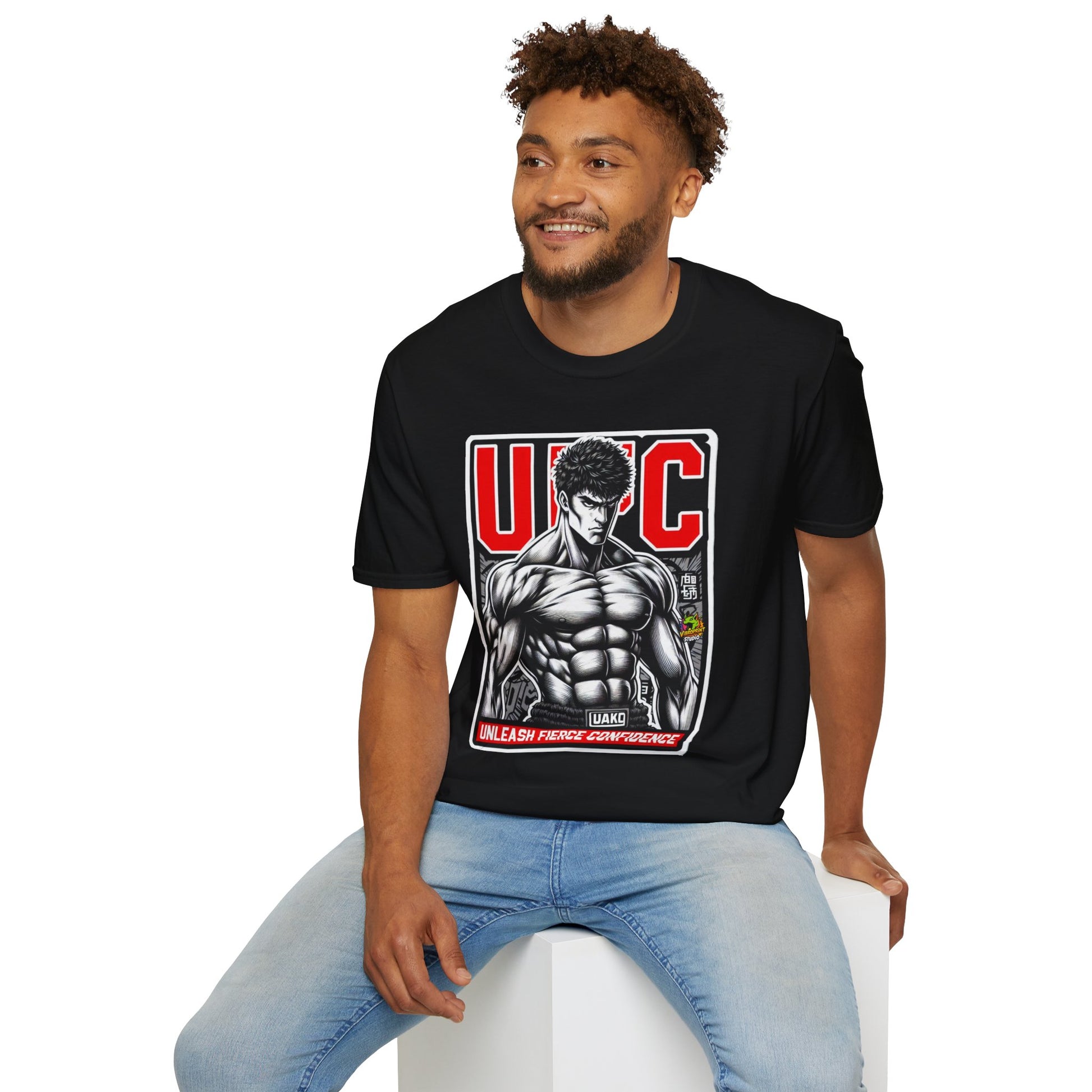 Anime - UFC T Shirt | Unleash Fierce Confidence | UFC Tee Inspired by Baki Anime T Shirt - custom-made. perfect gift idea. Order yours now and stand out with this exclusive piece!