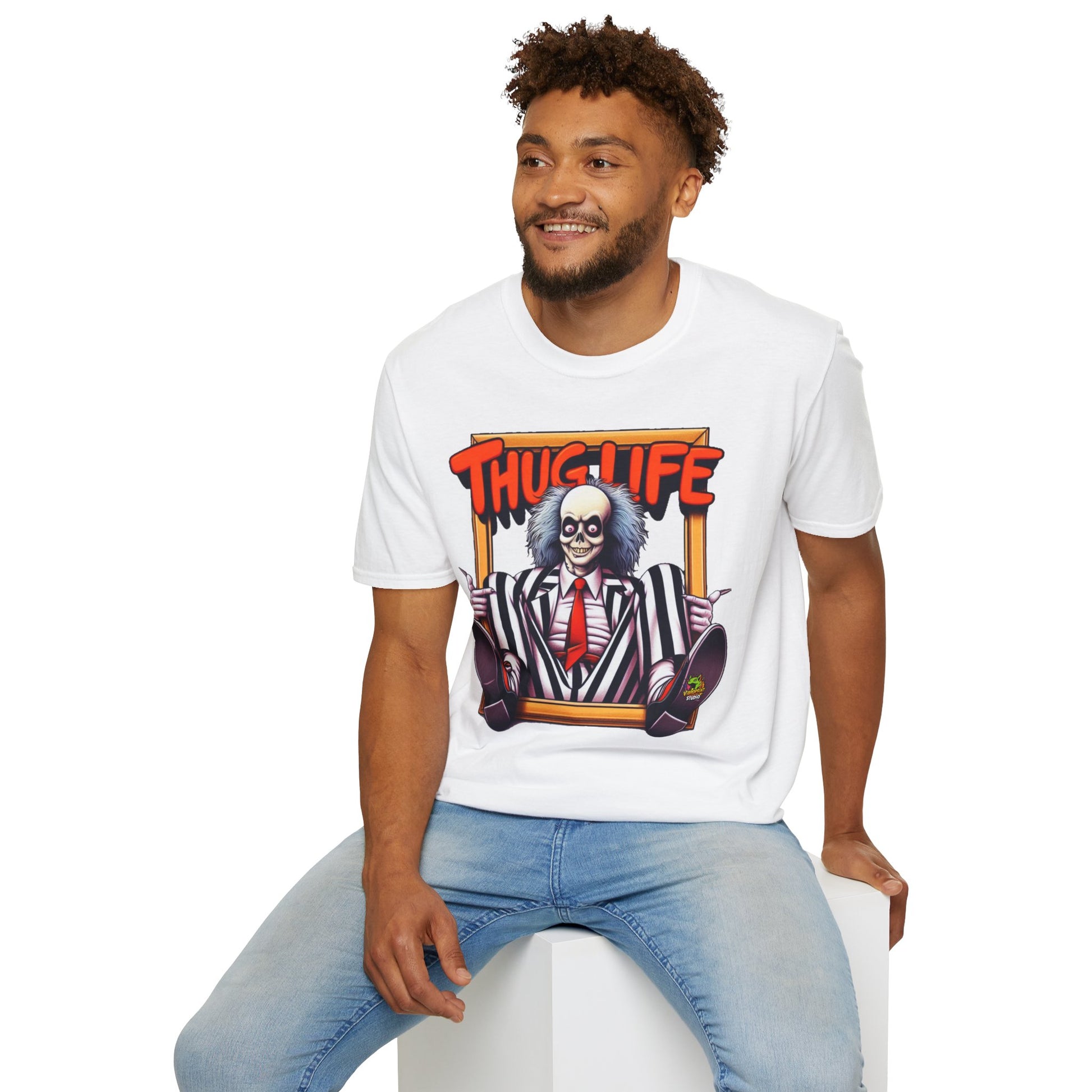 high-quality - Beetlejuice Shirt | Halloween Thug Life Tee | Classic Beetlejuice Graphic T-Shirt for Adults - custom-made. limited stock. Order yours now and stand out with this exclusive piece!