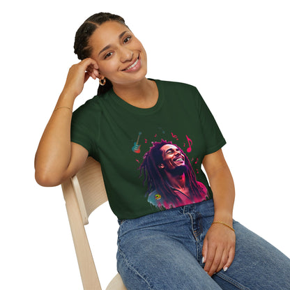 Bob Marley T-Shirt - Vibrant Rasta Revolution - VibroPrint Studio