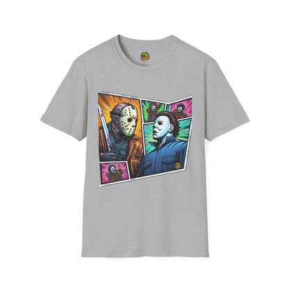 | - Jason Voorhees & Michael Myers Shirt | Funny Vintage Halloween Tee - custom-made. perfect gift idea. Order yours now and stand out with this exclusive piece!