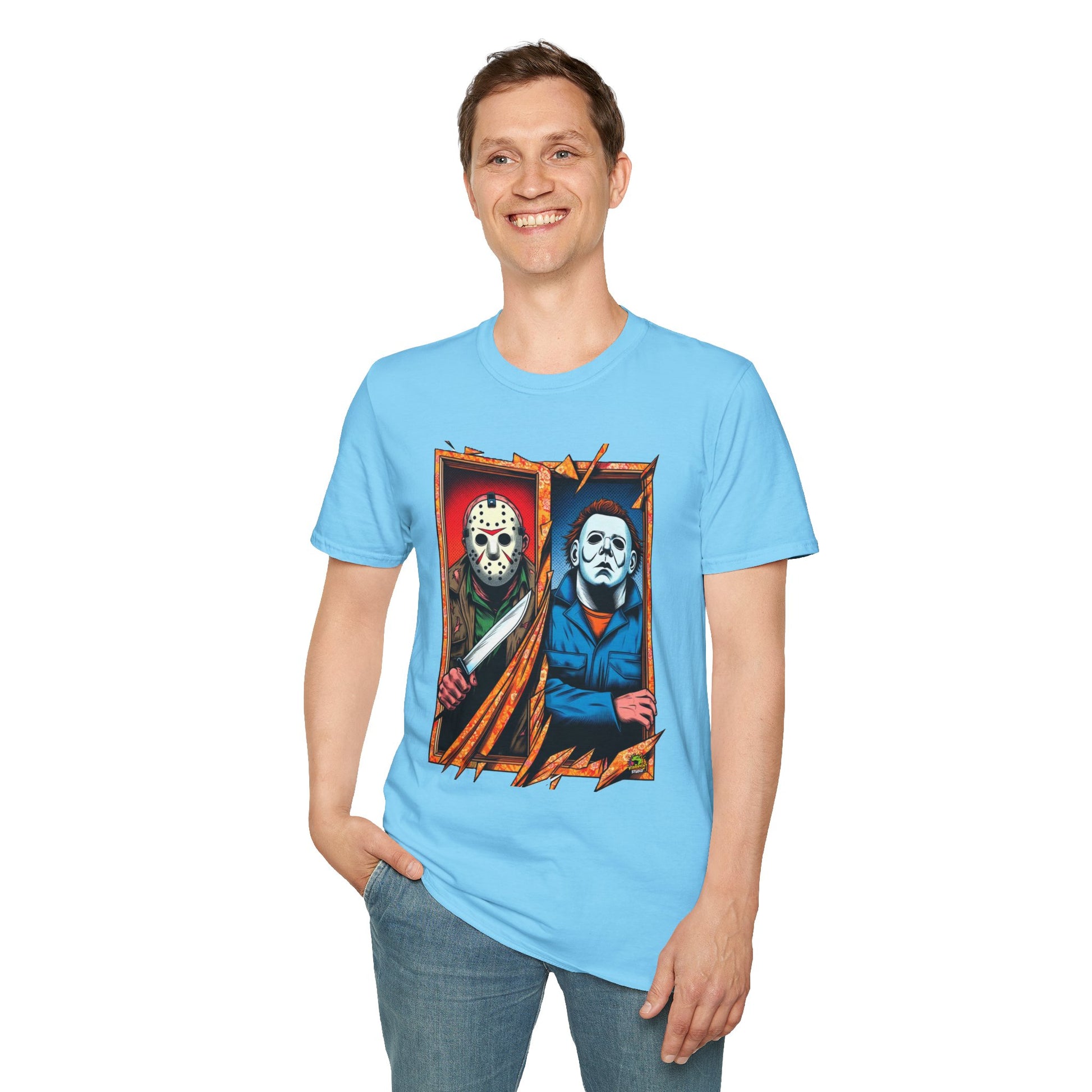 product - Michael Myers Vintage Tee | Jason Voorhees Funny Picnic Scene - custom-made. limited stock. Order yours now and stand out with this exclusive piece!