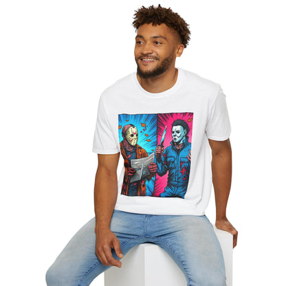 product - Michael Myers Vintage Tee | Jason Voorhees Funny Halloween Picnic Shirt - premium material. limited stock. Order yours now and stand out with this exclusive piece!