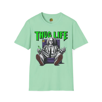 T-Shirt - Beetlejuice Shirt | Thug Life Halloween T-Shirt | Creepy Beetlejuice Graphic Tee - custom-made. perfect gift idea. Order yours now and stand out with this exclusive piece!