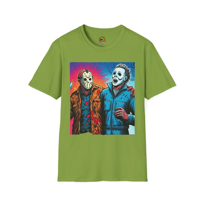 Shirt - Jason Voorhees & Michael Myers Shirt | Funny Vintage Halloween Tee - premium material. limited stock. Order yours now and stand out with this exclusive piece!