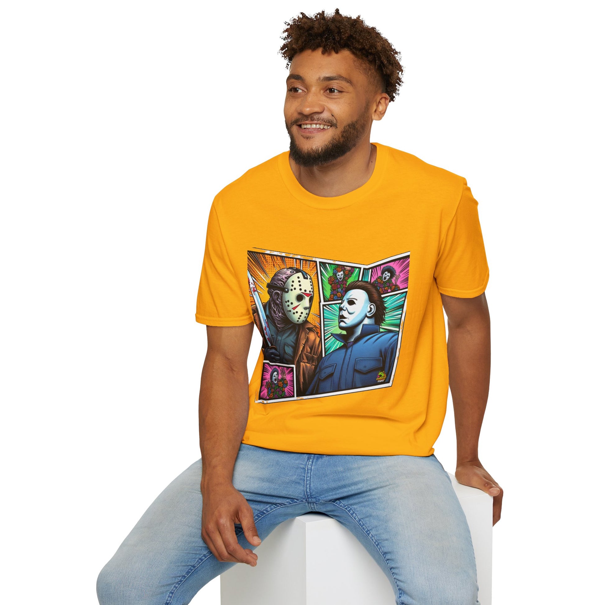 product - Jason Voorhees & Michael Myers Shirt | Funny Vintage Halloween Tee - custom-made. perfect gift idea. Order yours now and stand out with this exclusive piece!