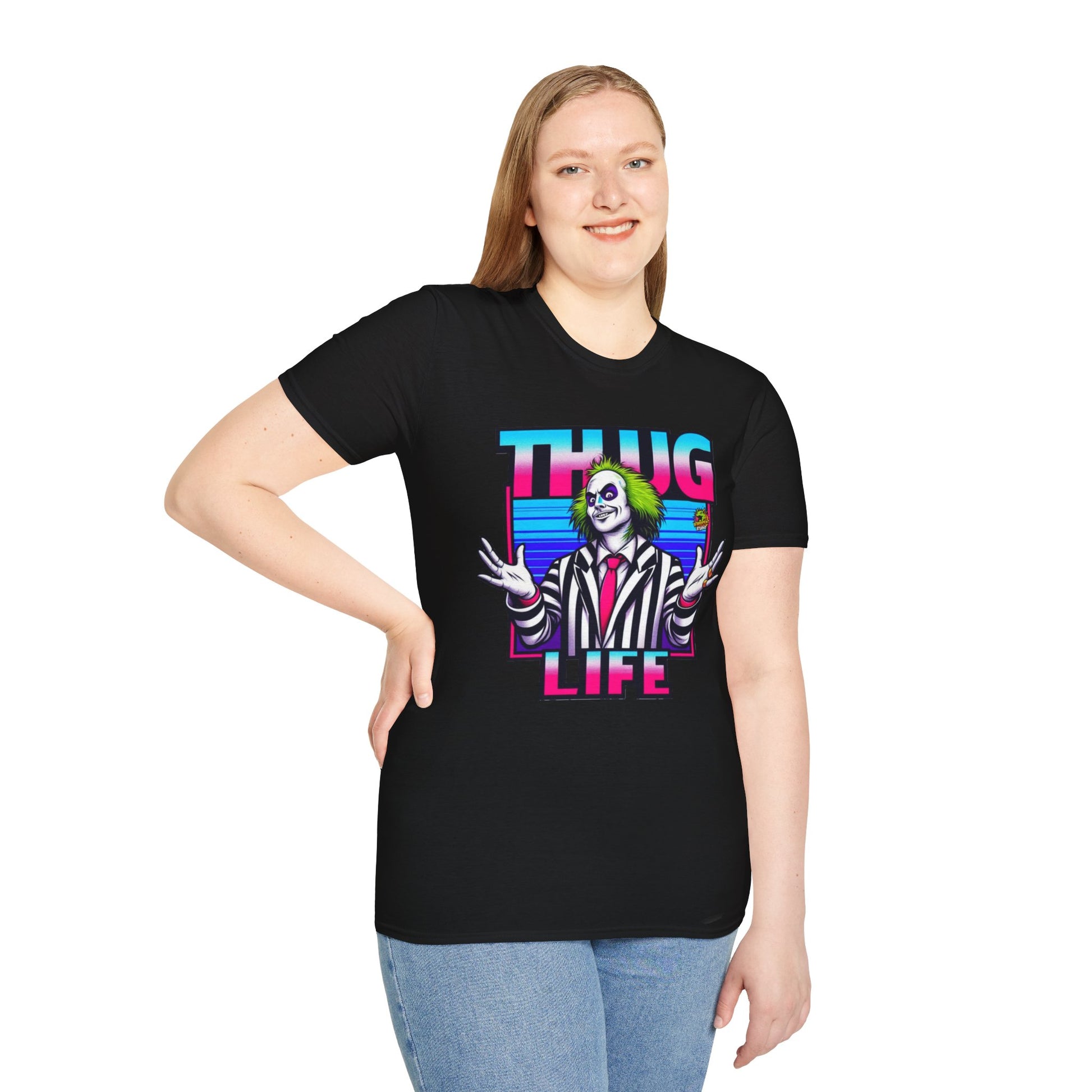 Tee - Beetlejuice Shirt | Spooky Thug Life Tee | Halloween Beetlejuice Graphic Shirt for Men & Women - premium material. perfect gift idea. Order yours now and stand out with this exclusive piece!