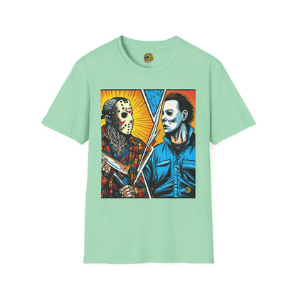 product - Jason & Michael Halloween Shirt | Funny Vintage Horror Tee - custom-made. perfect gift idea. Order yours now and stand out with this exclusive piece!