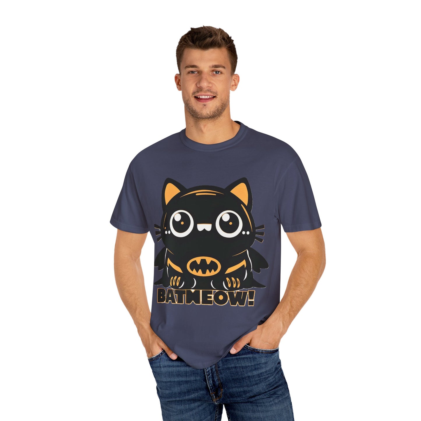 Superhero Cat T-Shirt - Cute Batman-Inspired Parody Design for Cat Lovers